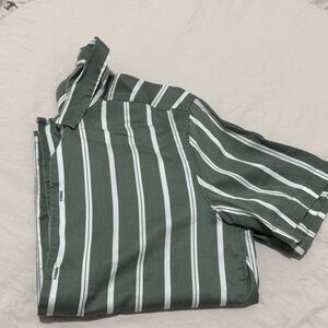Green and White H&M Striped Shirt